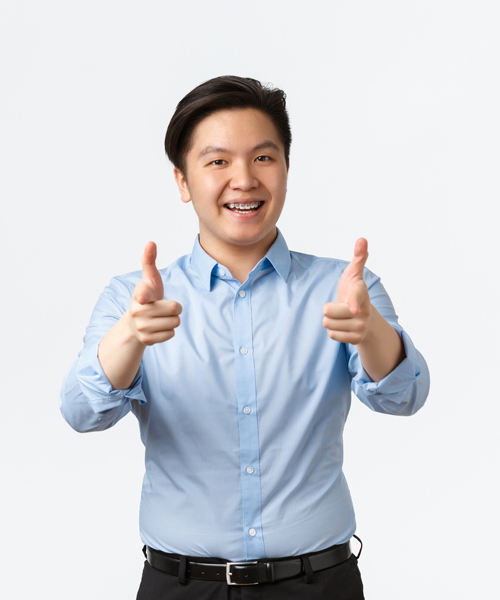 Business, finance and people concept. Satisfied asian businessma